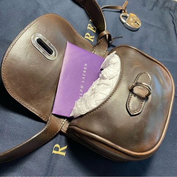 Ralph Lauren Collection Brown Italian Calf & Silver Accent Micro Shoulder Bag - Picture 9 of 16